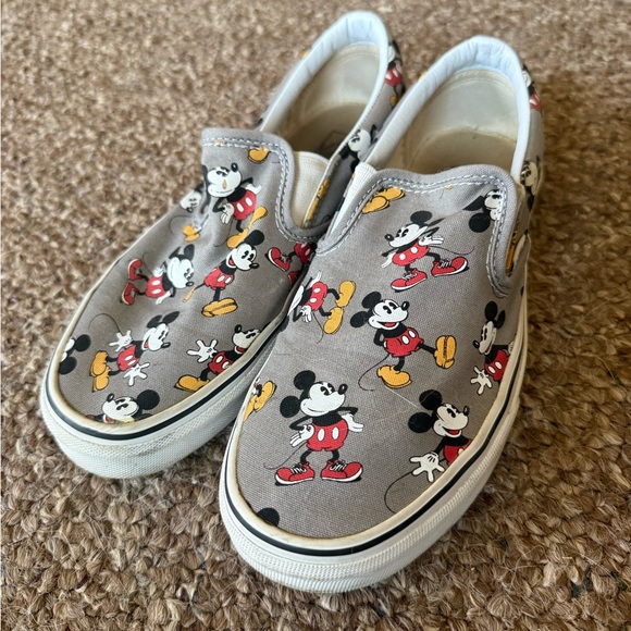Vans Shoes - Vans Gray Mickey Mouse Slip-On Sneakers